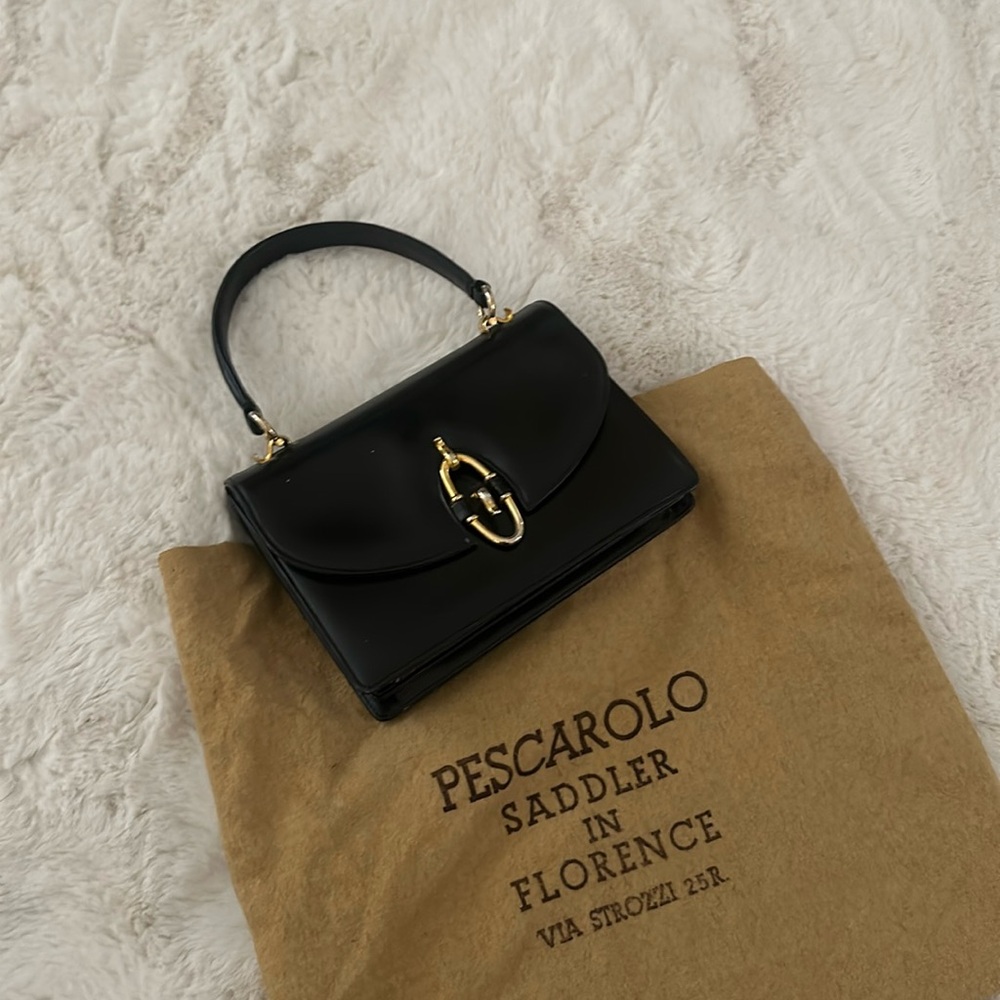Pescarolo Italian leather purse gold hardware